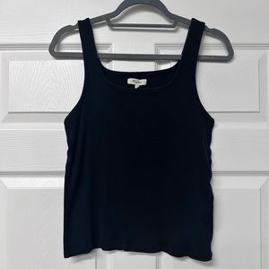 Madewell Black Square Neck Ribbed Tank Crop Women’s Medium